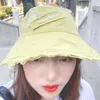 Czapka / czaszki Czapki 2021 Koreański Tide Daisy Sunscreen Myed Fisherman Hat Haftowane kwiat