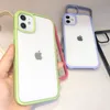 Quality Shockproof Protective CellPhone Cases Candy Colorful TPU MaterialSoft Thick Acrylic Covers for iPhone 11 12 Pro Max