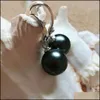 Stud Earrings Jewelry Wholesale 10Mm Tahitian Black Long Section Shell Pearl 925 Sier 25596 Drop Delivery 2021 Y1G84
