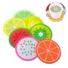 Fruit Silicone Coaster Mats Pattern Colorful Round Cup Cushion Holder Drink Tableware Coasters Mug 6 Styles