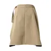 Pleated Khaki Skirt For Women High Waist Sashes Mini Casual Skirts Female Fashion Clothing Summer 210521