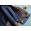 Johnature Corduroy-jassen voor vrouwen dikke jassen herfst patchwork denim vintage warme knop vrouwen losse jas en jas 210521