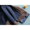 Jaquetas de Corduroy Johnature para Mulheres Densas Casacos Outono Patchwork Denim Botão Morno Vintage Mulheres Lote Revestimento e Casaco 210521