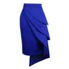 女性のためのスタイリッシュなハイウエストの鉛筆スカートのためのラッフルパッケージの腰のパーティーセクシーな祝う上品なエレガントなオフィスの女性控えめなスリムファッション210527