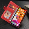 Wallet Phone Cases for iPhone 14 13 12 11 Pro XR XS Max 7 8 Plus Dual Color Stitching PU Leather Flip Kickstand Cover Case with Cards Slots