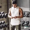 Brand Gyms Stringer Clothing Bodybuilding Tank Top Men Fitness Singlet Sleeveless Shirt Solid Cotton Muscle Vest Undershirt kg-128