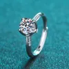 Utmärkt Cut Diamond Good Clarity Moissanite Wedding Rose Ring Silver 925 Smycken Kvinna