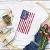Femmes Graphic USA Drapeau American Patriotique Heart Love Summer T-shirt Tops Lady Womens Vêtements Vêtements Tee Tee T-shirt X0527