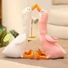 Simulation Fluffy Duck Plush Toy Cute Animal Stuffed Swan Dolls Fashion Kids Doll for Girls Birthday Christmas Gift 70cm 90cm LA254