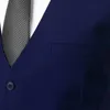 البحرية الأزرق دعوى سترة الرجال يتأهل 2 قطعة أكمام الرجال سترات ريال جيب الأعمال الرسمي الأعمال فستان الزفاف سترات مع التعادل 210522
