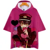 Męskie koszulki Anime Hoodie Jibaku Shounen Hanako-Kun T Koszula Toaleta Związana Hanako Kun Kunded Cartoon 3D Drukuj Lato Luźna Top Oversize