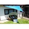 Skugga 2set 3x3x3m trippelhörnare Sun Shelter Awning Parasol Outdoor Canopy Garden Patio Sail tygljus grönt blå