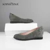 Sophitina Wedge Solid Pumps Högkvalitativ Kid Suede Internal Ökning Runda Toe Pound Women Shoes Fashion Leisure Pump C599 210513