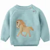 Baby Kids Warm Sweater for Girls Boys Clothing Children's Cartoon Plush Thick Pile Knitting Pullover 211201