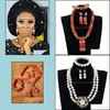 Earrings & Necklace Jewelry Sets Genuine For Brides Nigerian Wedding African Coral Set Gold Dubai Party Beads Cnr319 C18122701 Drop Delivery