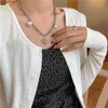 Chokers Titanium Steel нелегко выцветать Love Gem Pearl подвесной колье простые хип -хоп специи сладкая прохладная цепи клавиля