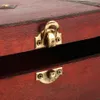 Tillbehör Förpackningsarrangörer Trä Vintage Lock Treasure Chest Jewellery Storage Box Case Organizer Ring Present