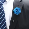 100 pcs \ lot handgjorda gäst boutonniere Pins tyg konstgjorda blommor män kvinnor brosch corsage för kläddekoration