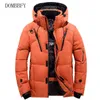 -20 grader Vinter Warm Down Jacket Män Vit Duck Down Hooded Coat Male Thicken Overcoat Windbreaker Snow Parkas Jackor Y1103