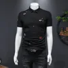 Fashionable and handsome bottoming cotton short-sleeved polo shirt embroidered men's 2023 spring and summer new trend business casual lapel top