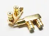 Audio Connectors, Golden 90 Degree Angled RCA AV Splitter Plug Adapter Male to Dual Female Adapter/2PCS