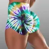 Women039S High Weaist Yoga Shorts Tie Tie Dye Fitness Hip Mini Riker Summer Tiktok Sports Short Leggings Leadyed Color Ladies G2132269