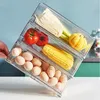 Bottiglie di stoccaggio Barattoli PET Cassetto del frigorifero Scatola da cucina Trasparente Organizzatore Contenitori Frutta Verdura zer Frigo impilabile Ca261S