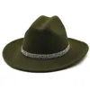 Fedora chapéu para mulheres largo borda diamante faixa sentiu jazz chapéu outono inverno casamento festa trilby chapéu