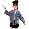 Meninas Denim Jaqueta Outerwear Bow Coats Kids Pearls Childrens Primavera Autumn Roupas Infantil 210528