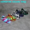 4.9 '' Submarino de vidro realizada cachimbo de cachorro de silicone fumar tubos de água BONG BOND BOND TODEL TOBOCO CACKAHAH DAB plataformas com filtro downstem tigelas