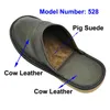 slippers men big sizes Genuine Cow Leather home male indoor house for Men's women man slipper Luxury soft Flat shoes 211218