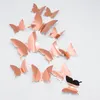 12pcs DIY 거울 나비 3D 나비 벽 스티커 키즈 침실 데칼 홈 룸 벽화 파티 장식