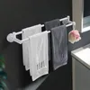Towel Racks Double-pole Rack Punching-free Bathroom Sucker Bar Nordic Simple Creative Shelf