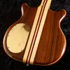 Custom Alembic Brown Ash 4 Strings Electric Bass Guitar Neck Through Body, 5 pliesNeck, Gold Hardware, Abalone Inlay