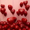 10 pouces Double couche rouge amour coeur ballon salle de mariage fond décoration ballons fête d'anniversaire mise en scène décoration