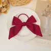 Moda Pure Color Cetim Bowknot Hairpin para Mulher Laço Vermelho Duckbill Laço De Cabelo Girls Headwear Acessórios De Cabelo