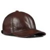 Spring Genuine Leather Baseball Sport Cap Hat Women's Men's Winter Warm Brand New Cow Skin Leather Newsboy Caps Hats 5 Colors Q0911