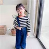 Meisjes denim jumpsuit peuter kind babymeisje kleren solide kleur romper jumpsuit playsuit playuit kinderen zomer outfit 210412