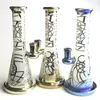 14mm bong de vidro colorido com 8,5 polegadas cachimbos fêmeas espessura pyrex dild equipamento tubos de água azul roxo tira clara breaker reciclador bongs