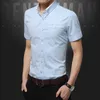 Business Herren Kleid Hemd Classic Summer Kurzarm T-Shirts Slim-Fit Nichteisen Casual Junger Mann Tops Gentleman Kleidung