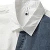 Camicie casual da uomo Abbigliamento uomo 2021 Autunno Trendy Denim Camicia abbinata ai colori Moda Plus Size Camisas Para Hombre
