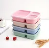 3 Grids Lunch Box With Lid Food Fruit Dinner Storage Boxes Container Kitchen Microwave Camping Kid Dinnerware 4 Colors