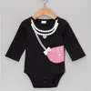 Baby Bodysuits Zwarte Jongens Bodysuit 100% Katoen Pasgeboren Kleding Kostuums Body Bebe Ropa Tuxedo 210413