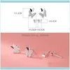 Stud Jewelrystud Aifenao 925 Sterling Sier Simple Zircon Butterfly Earrings For Women Jewelry Trendy Tiny Ear Studs Girl Gift Wholesale Drop