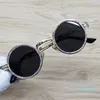 Круглые солнцезащитные очки SteamPunk Metal Frame Rhinestone Clear Lens Ретро круга каркасные солнцезащитные очки
