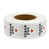 3000 stks 2.5 cm 500 stks / roll round transparant dank u stickers met rood hart zegel label geschenk wikkelen briefpapier stickers