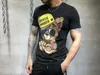 PLEIN BEAR T SHIRT PP رجالي مصمم بلايز ماركة ملابس رجالية حجر الراين تي شيرت جرافيك مطبوع عليه جمجمة حجر بلينغ كلاسيكي عالي الجودة هيب هوب رداء علوي غير رسمي تيز 121