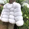 Style manteau de fourrure véritable 100% naturel femme hiver chaud en cuir gilet de haute qualité 211122