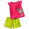 Mädchen Kleidung Set Zebra Kinder Kleidung Anzüge Sommer Kurzarm T-Shirts Shorts Hosen Sportanzug 100% Baumwolle 210413