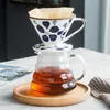 Ceramic Coffee Drighter Ручная роспись стиль кофе капельница фильтр чашка постоянного налить кофеварка с отдельной подставкой для 1-4CUP 210712